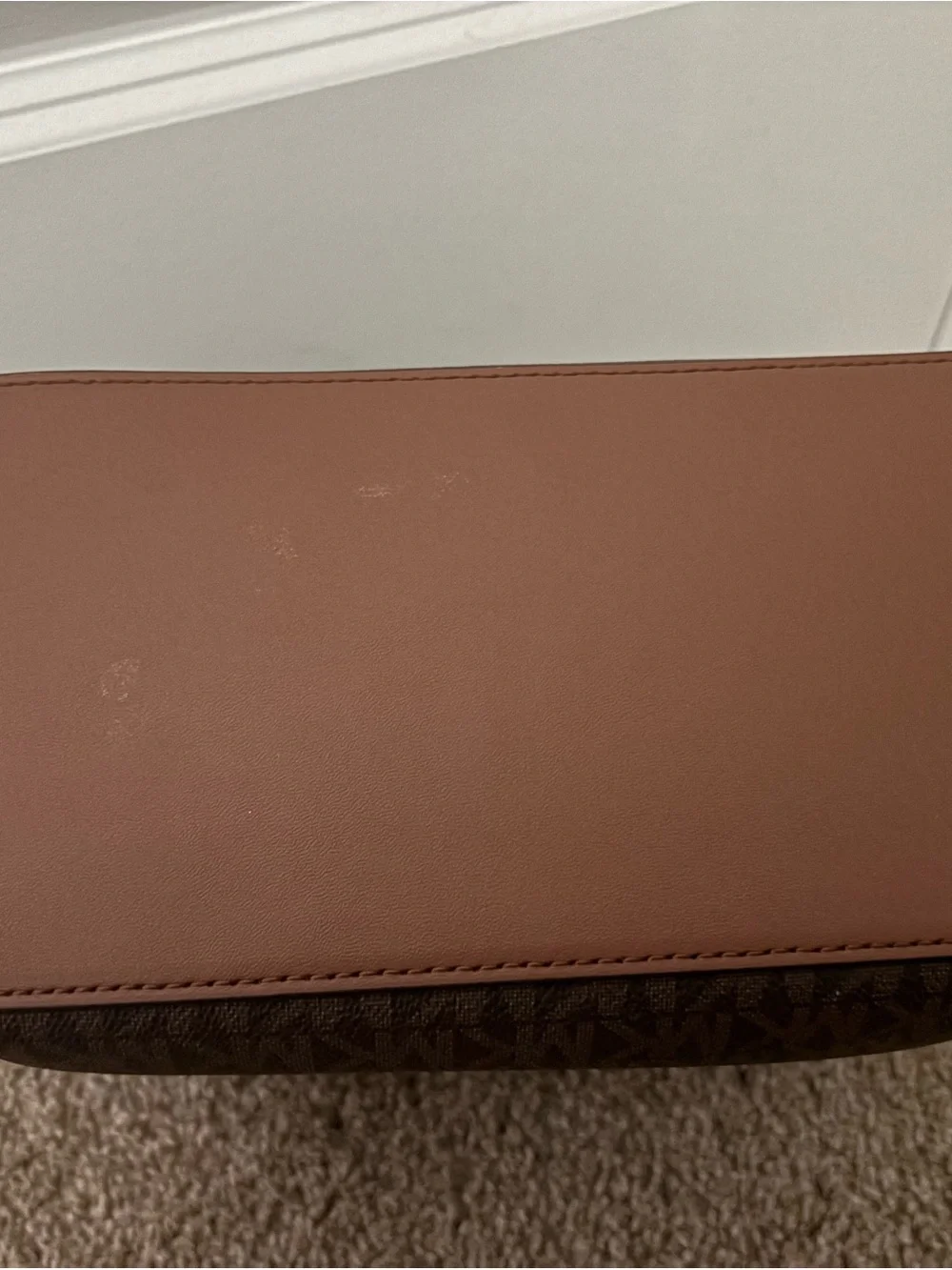 Michael Kors Chocolate Brown MK Logo Tote with Gold Hardware